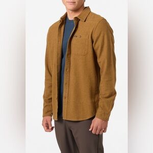 O'Neill Men's Button-Front Shirt Jacket in Camel Brown